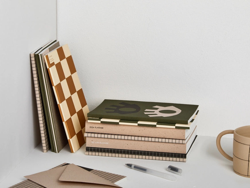 Checkerboard Notebook - A5 | Ruled & Plain | by Kinshipped