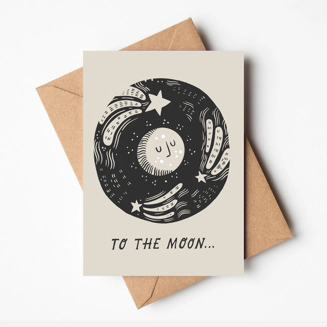 'To The Moon' Card by Lauren Marina