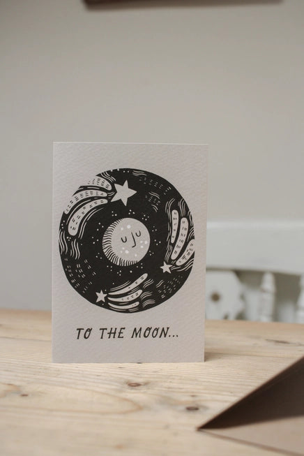 'To The Moon' Card by Lauren Marina