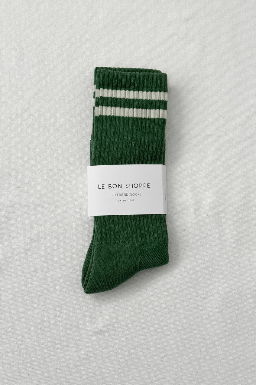 Unisex Extended Boyfriend Socks in Moss by Le Bon Shoppe | Lifestory