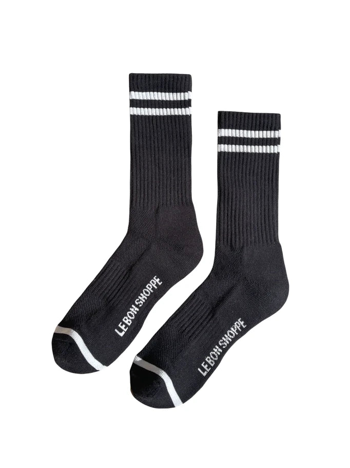 Unisex Extended Boyfriend Socks in Noir by Le Bon Shoppe | Lifestory