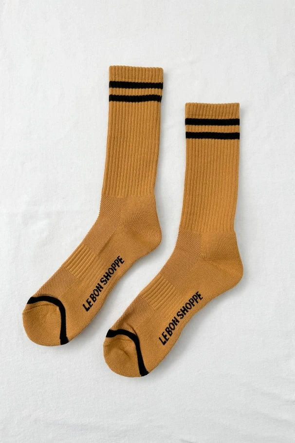 Unisex Extended Boyfriend Socks in Biscotti by Le Bon Shoppe | Lifestory