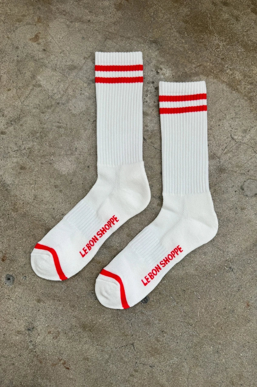 Unisex Extended Boyfriend Socks in clean white by Le Bon Shoppe