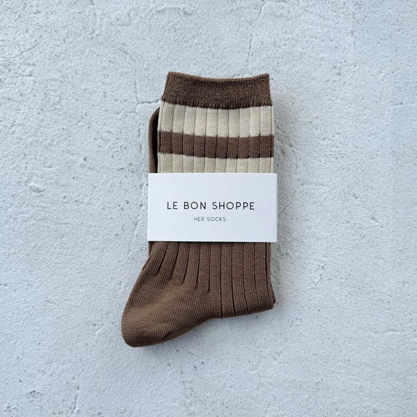 Her Socks - Varsity | Toffee | by Le Bon Shoppe - Lifestory