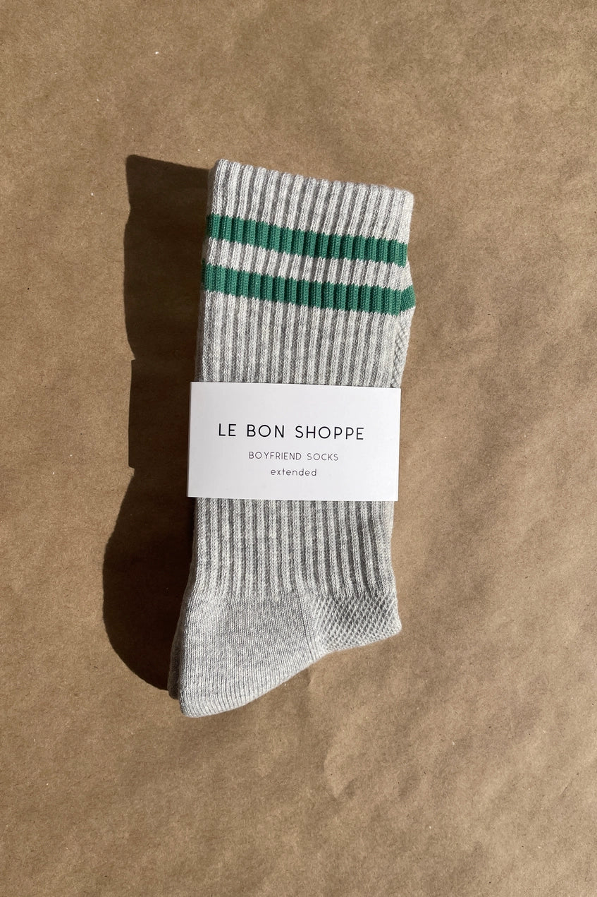 Unisex Extended Boyfriend Socks in Light Grey by Le Bon Shoppe | Lifestory