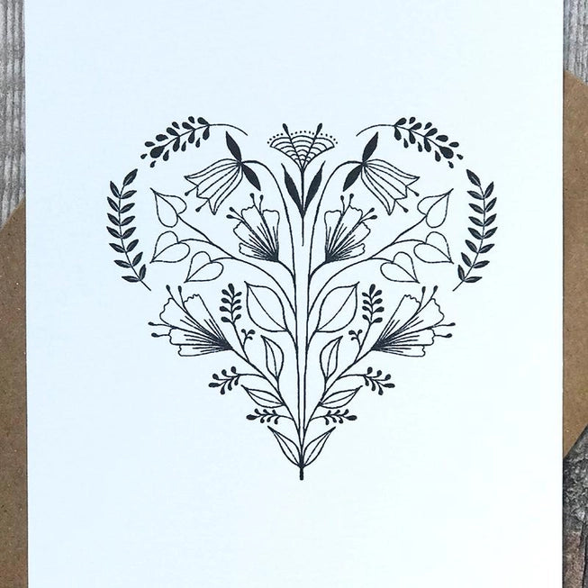 Heart Folk Card by Lomond Paper Co