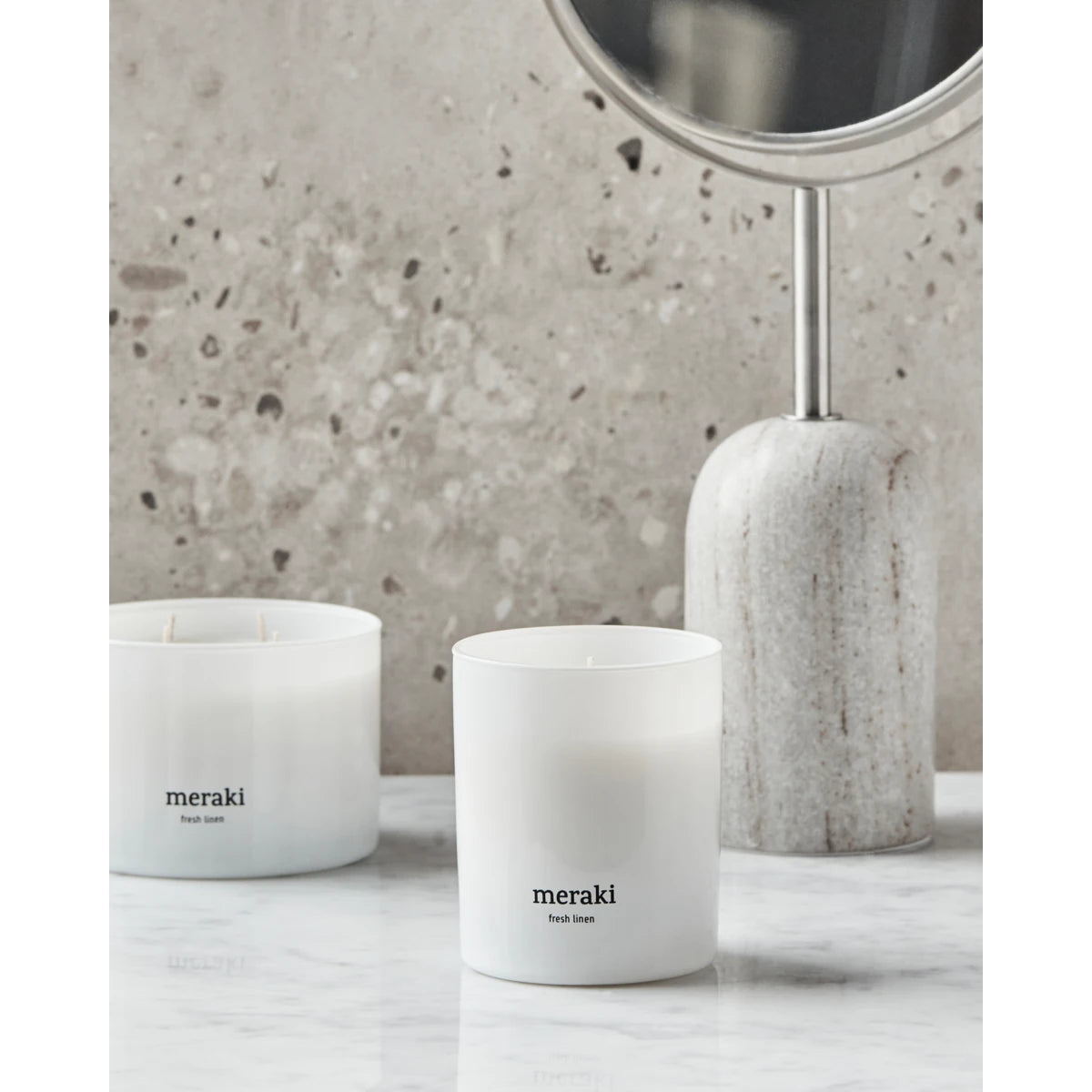 Meraki Large Scented Candle (28 Hour Burn) - Fresh Linen