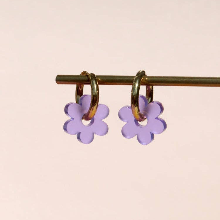 Niemalsmehrohne Flower Hoop Earrings in Acrylic