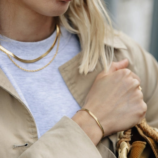 Snake Chain Bracelet - Water Resistant Gold Plating by Nordic Muse