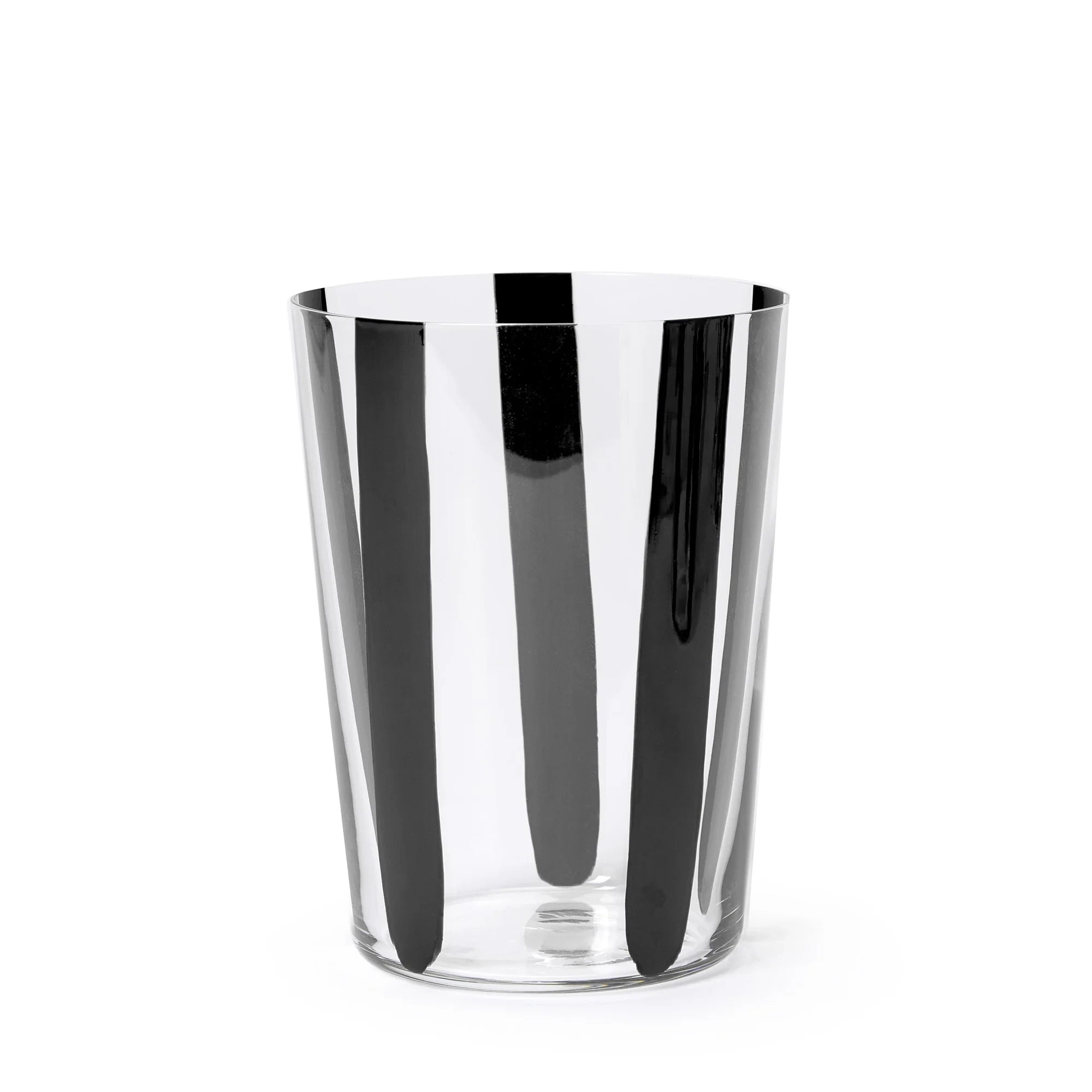 Nova Stripe Tall Glass Tumbler in Black by The Conran Shop at Lifestory