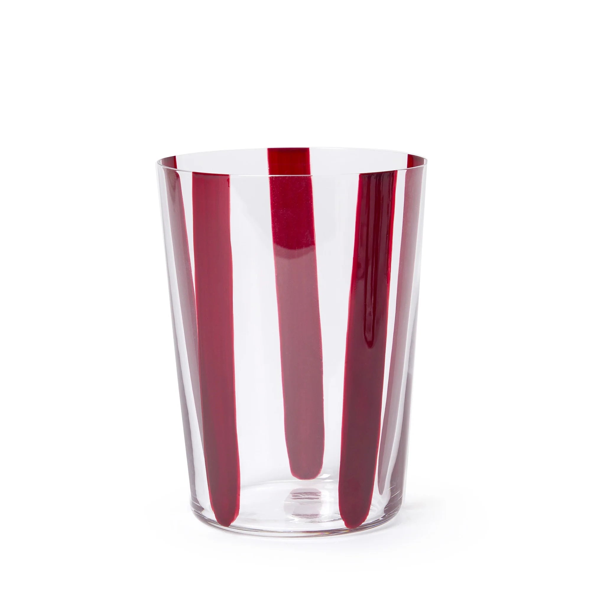 Nova Stripe Tall Glass Tumbler
 in burgundy by The Conran Shop at Lifestory