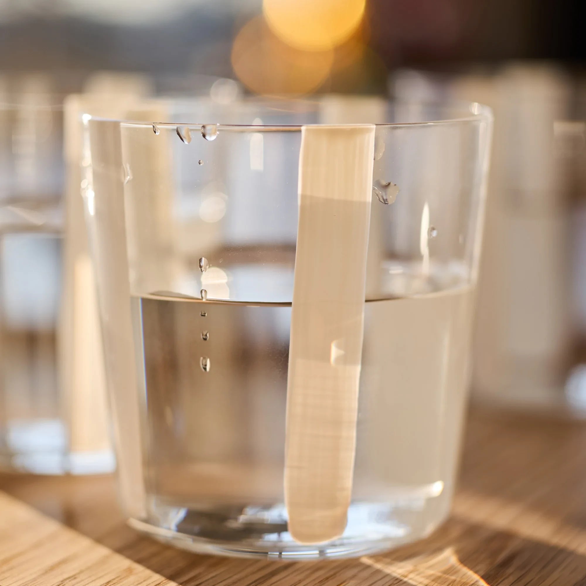 Nova Stripe Low Glass Tumbler Set of 4 in white by The Conran Shop