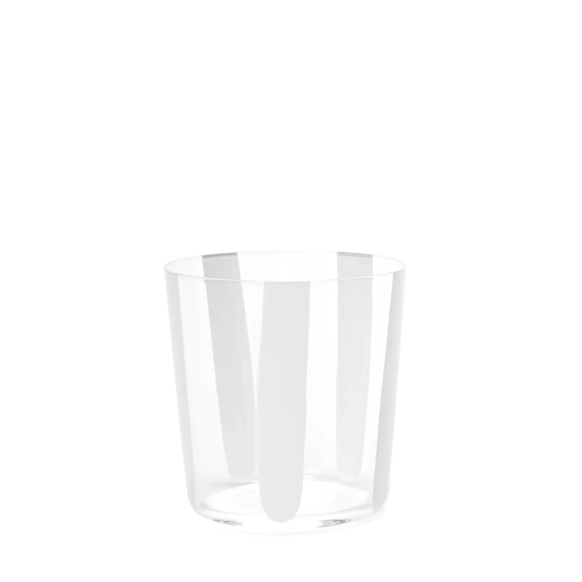 Nova Stripe Low Glass Tumbler Set of 4 in white by The Conran Shop