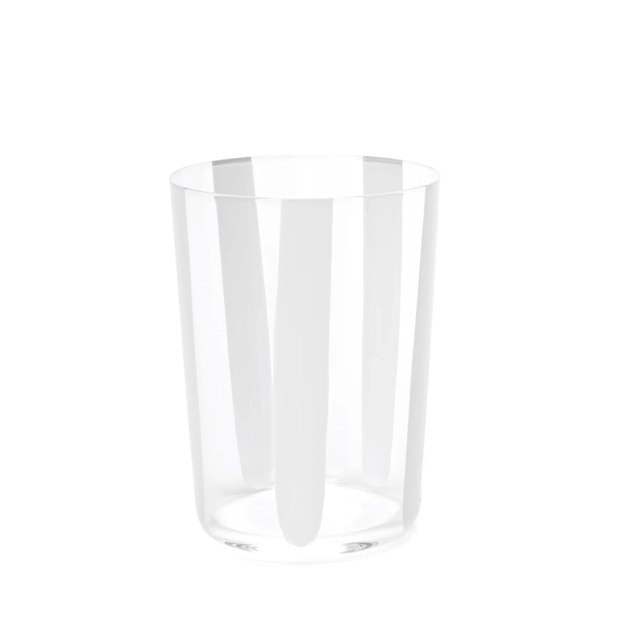 Nova Stripe Tall Glass Tumbler Set of 4 in White by The Conran Shop at Lifestory