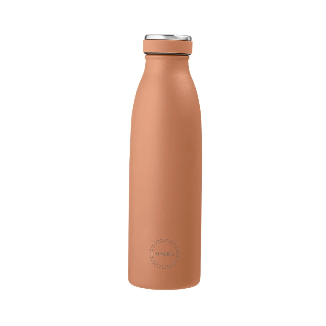 Aya & Ida Reusable Bottle 500ml for Hot & Cold Drinks in Organic Peach | Lifestory