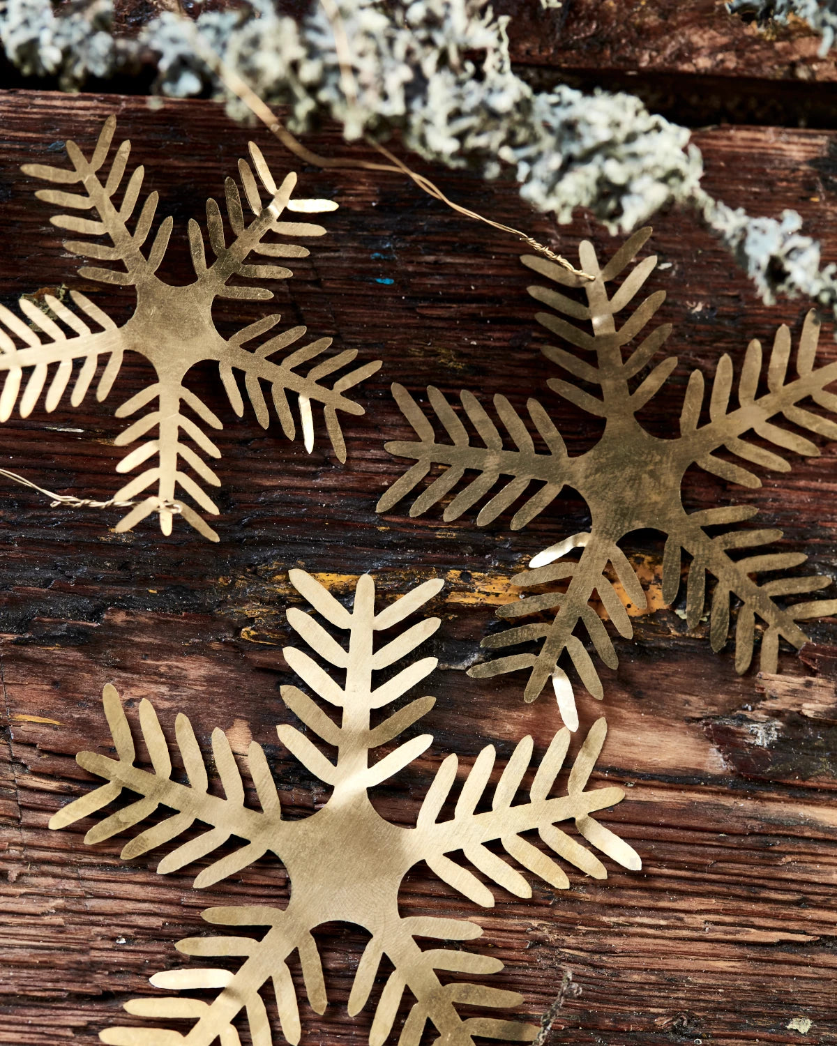 Set of three hanging Lamet antique brass stars Christmas ornaments by House Doctor | Lifestory