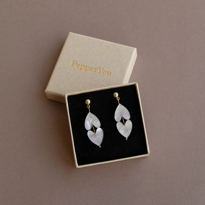 Queen of Hearts Drop Earrings | Acrylic & Wood | by Pepper You