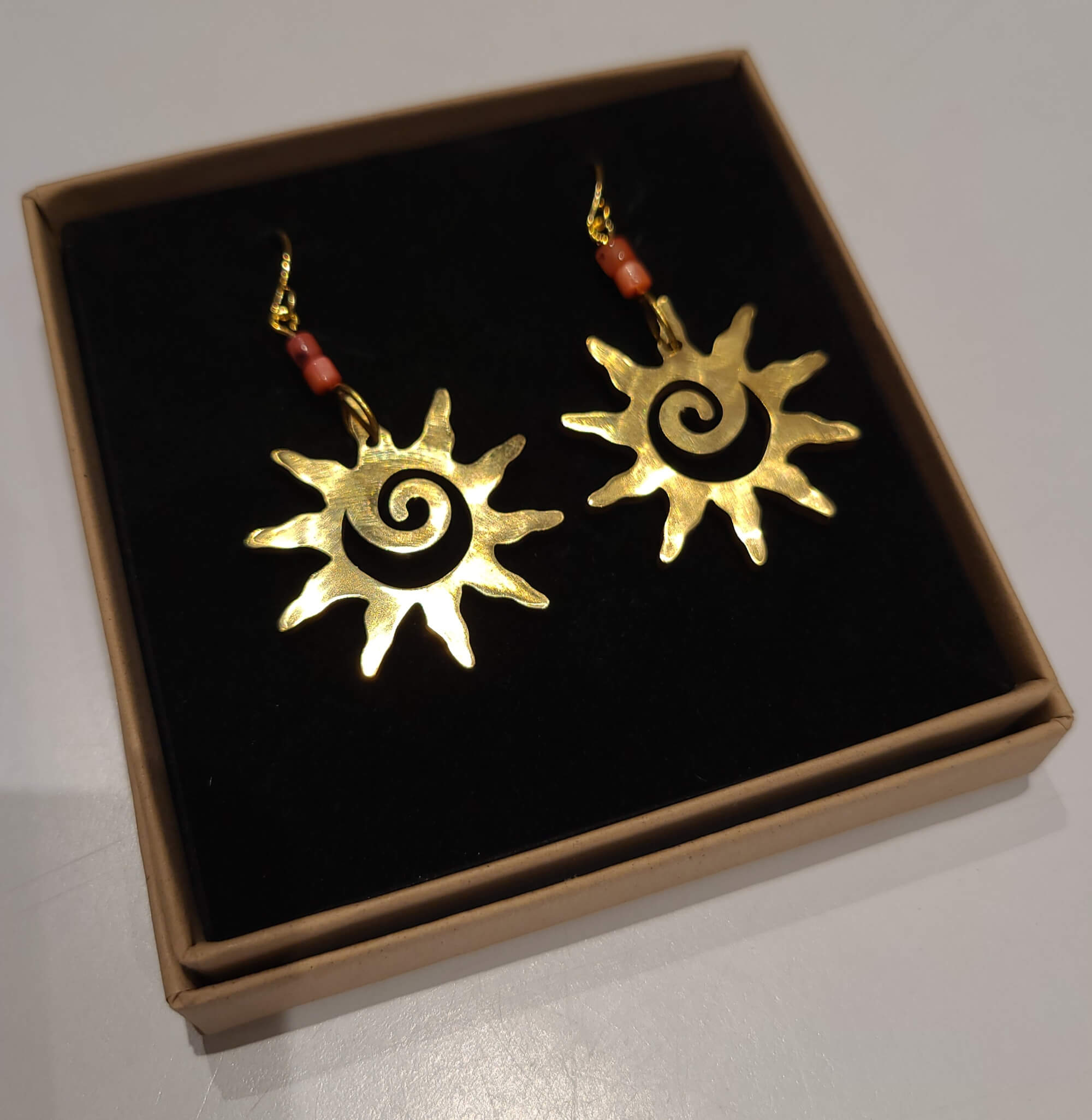 Sol Statement Earrings in Brass by Pepper You