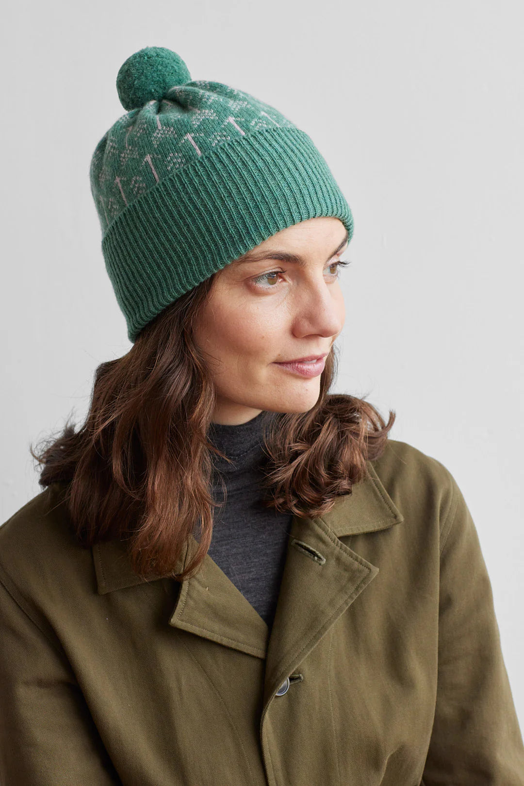 Pom Hat 'Arrow' in Willow + Seashell by Hilary Grant | Lifestory