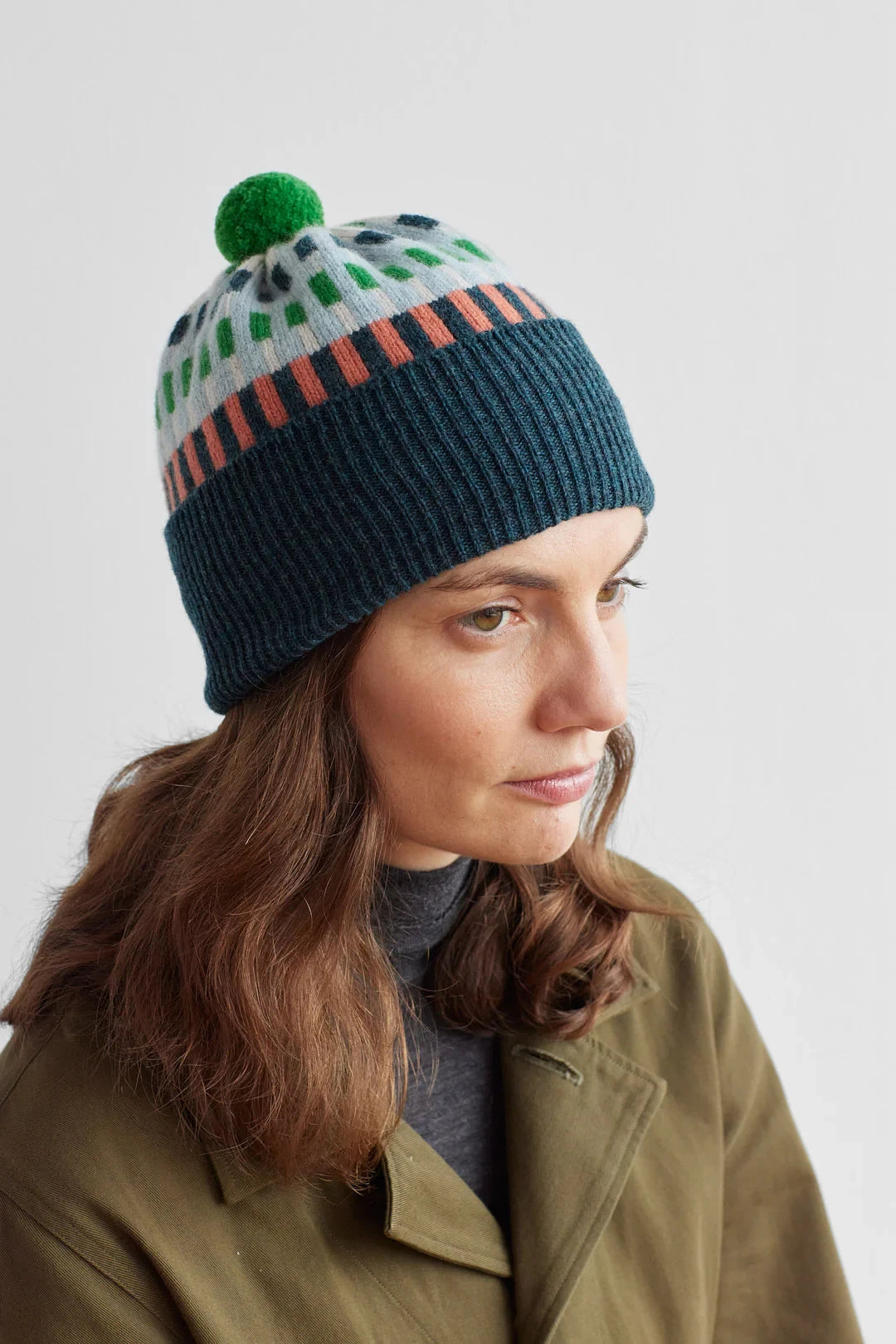 Pom Hat 'Harbour' in Ink + Rosehip by Hilary Grant | Lifestory