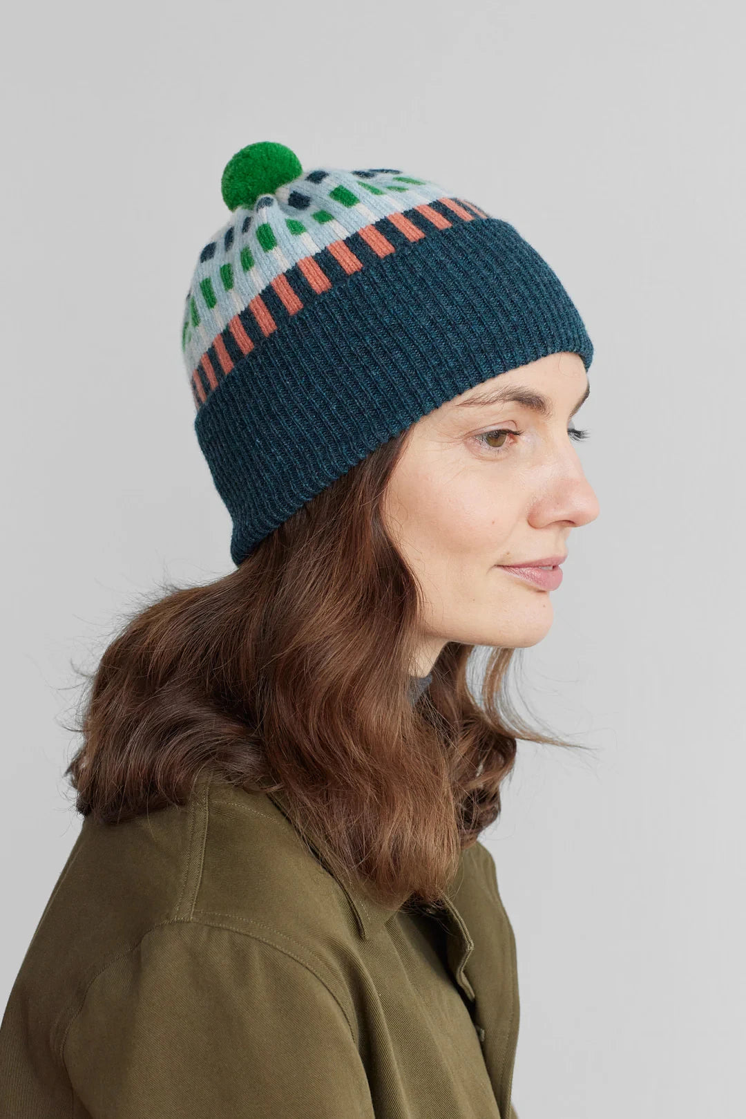 Pom Hat 'Harbour' in Ink + Rosehip by Hilary Grant | Lifestory