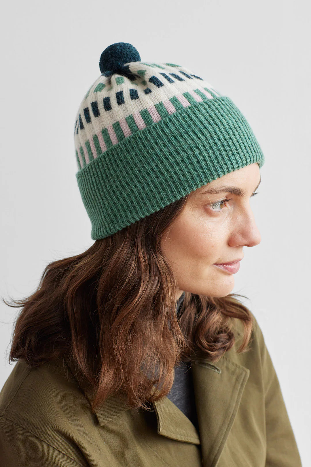 Pom Hat 'Harbour' in Willow + Seashell by Hilary Grant | Lifestory