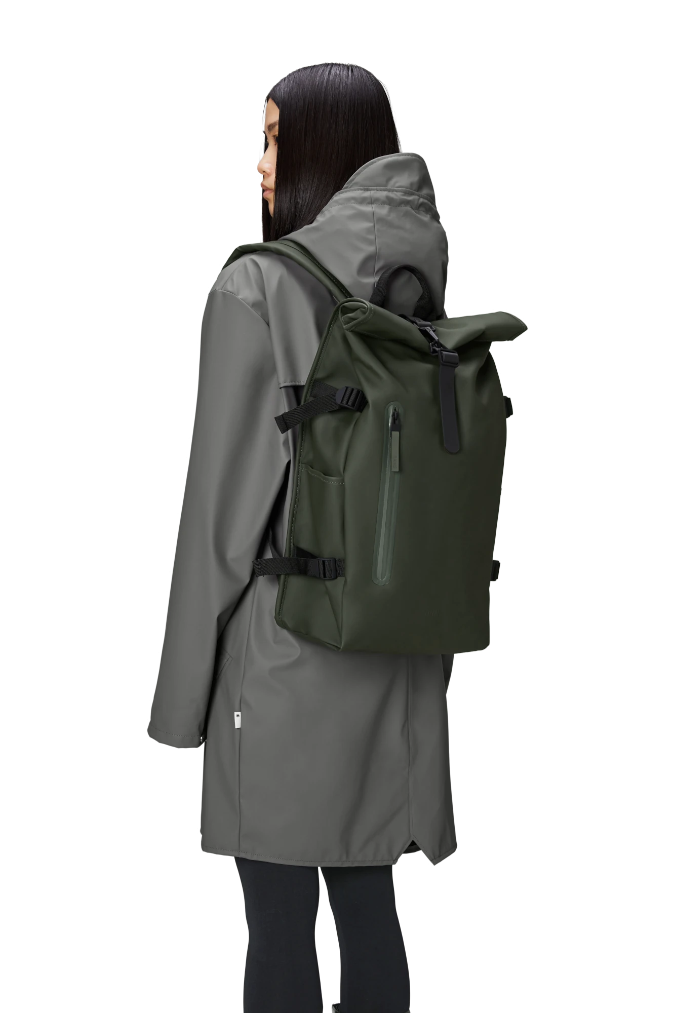 Rains Rolltop Rucksack Large in Green | Lifestory