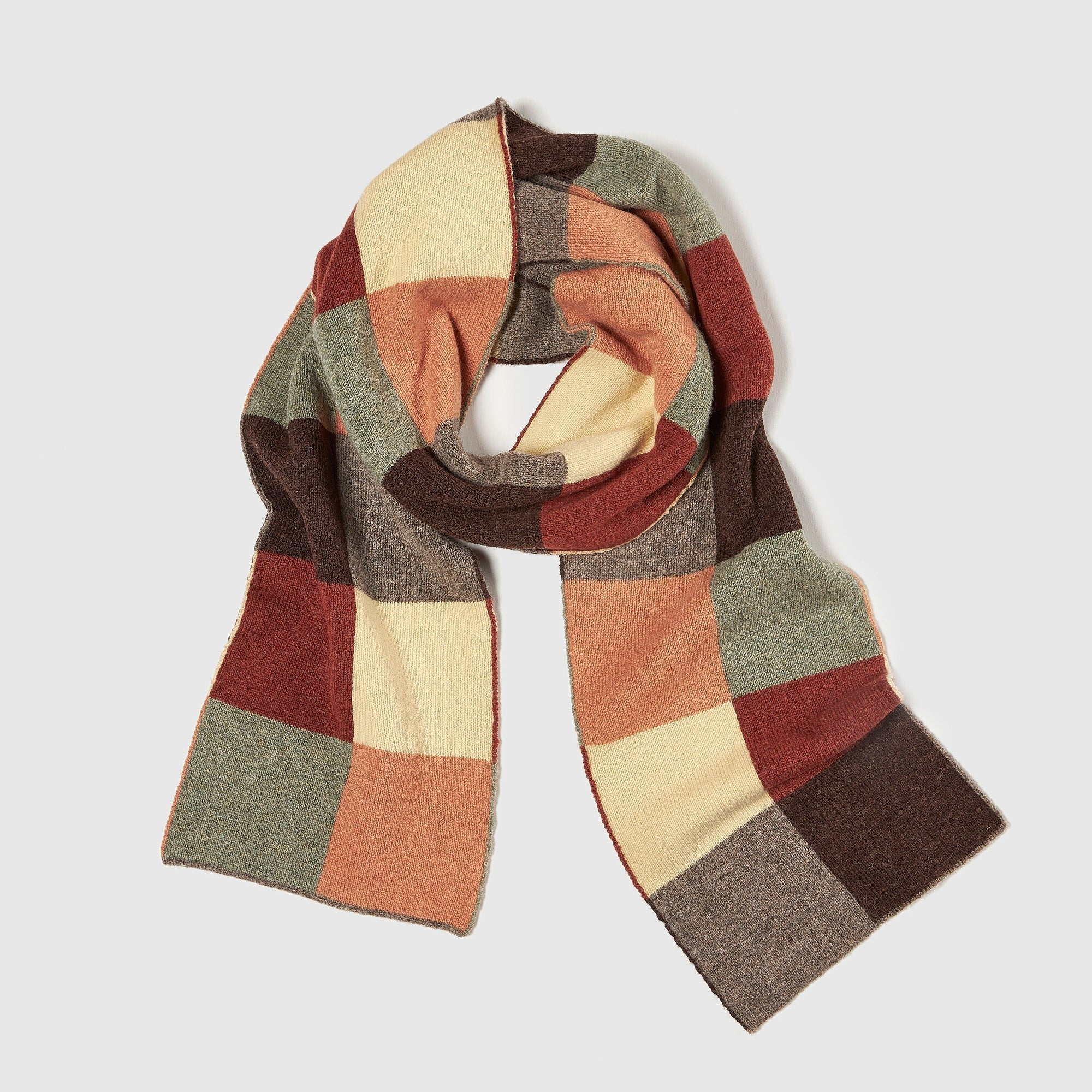 ROVE Knitwear Lambswool Chequerboard Scarf - UK Made