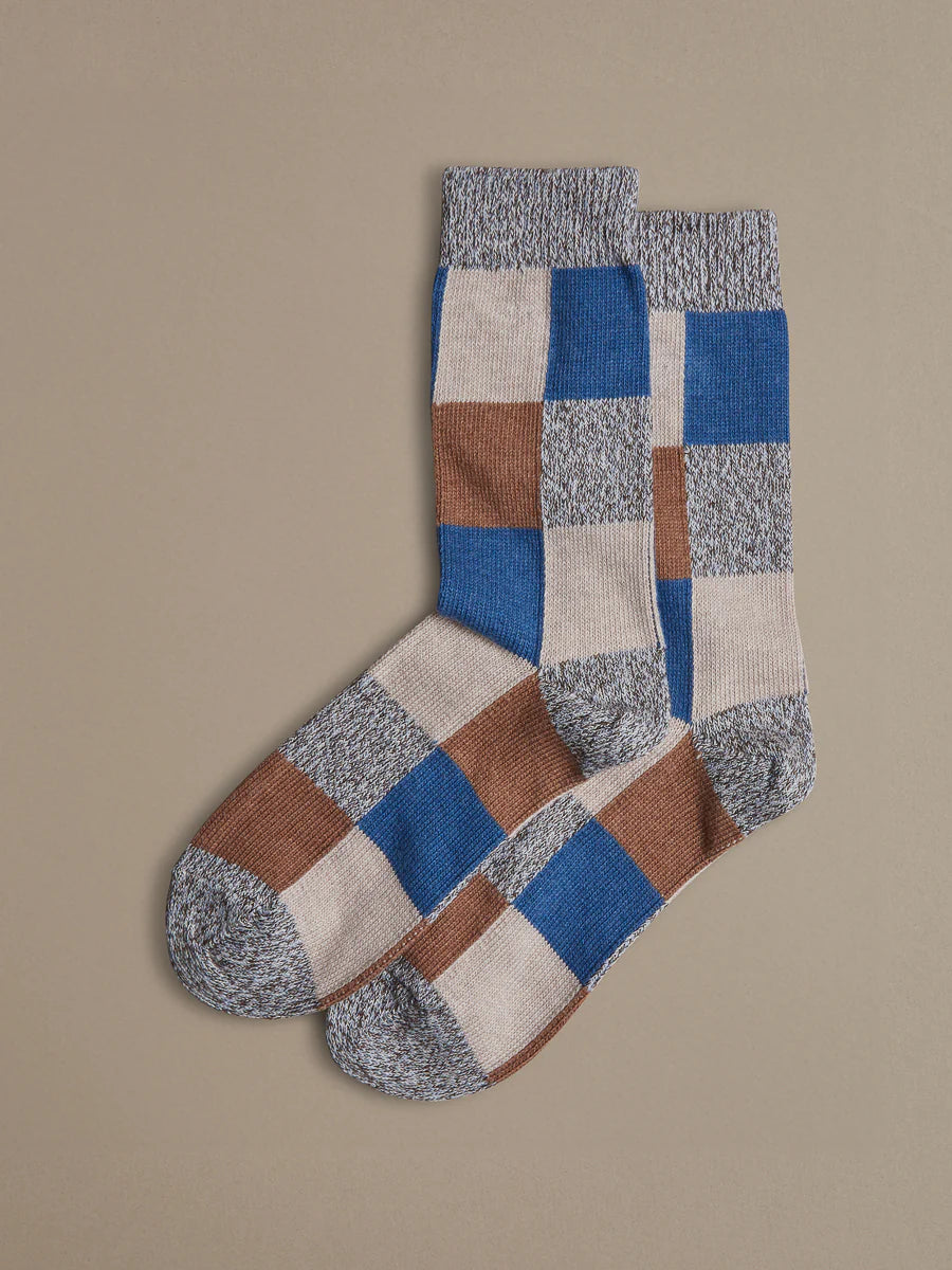 ROVE Knitwear Mens Patchwork Organic Cotton Socks - UK Made