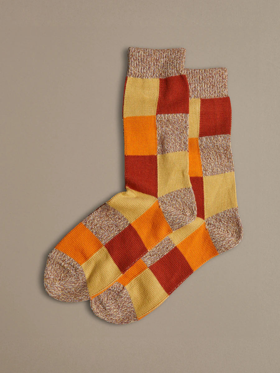 ROVE Knitwear Mens Patchwork Organic Cotton Socks - UK Made