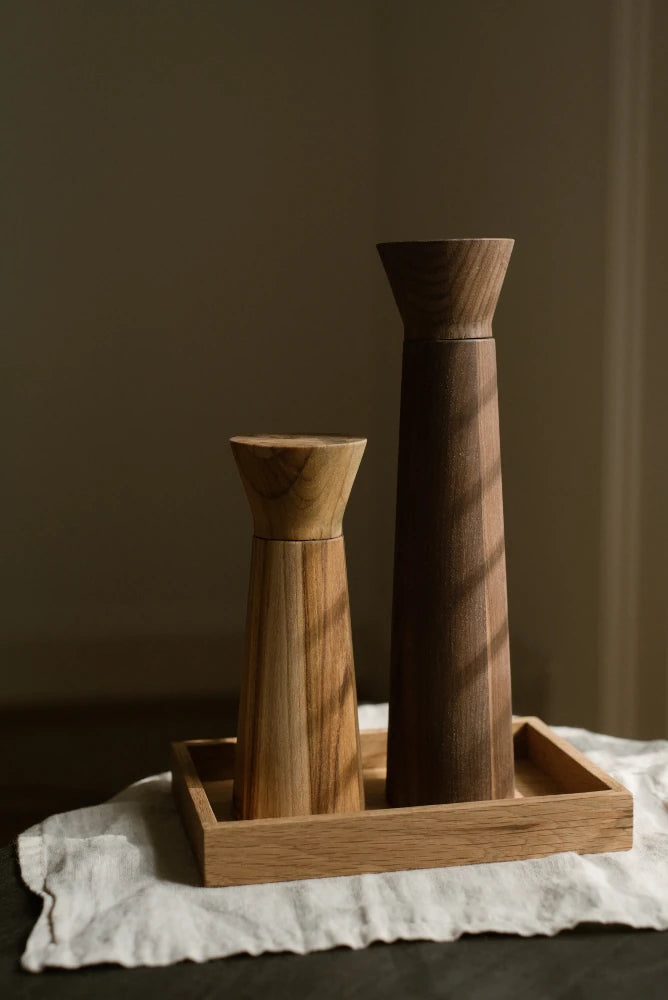 Teak salt mill and mahogany pepper grinder by The Conran Shop - Lifestory