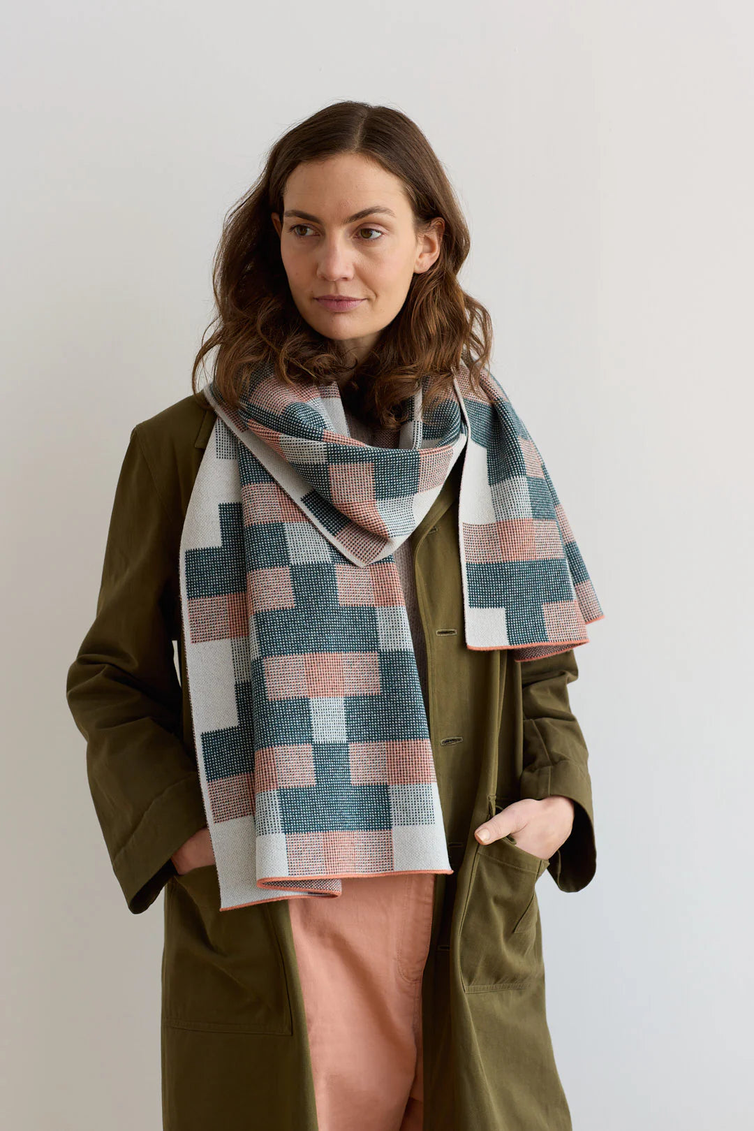 Scarf 'Faro' in Ink + Rosehip by Hilary Grant | Lifestory