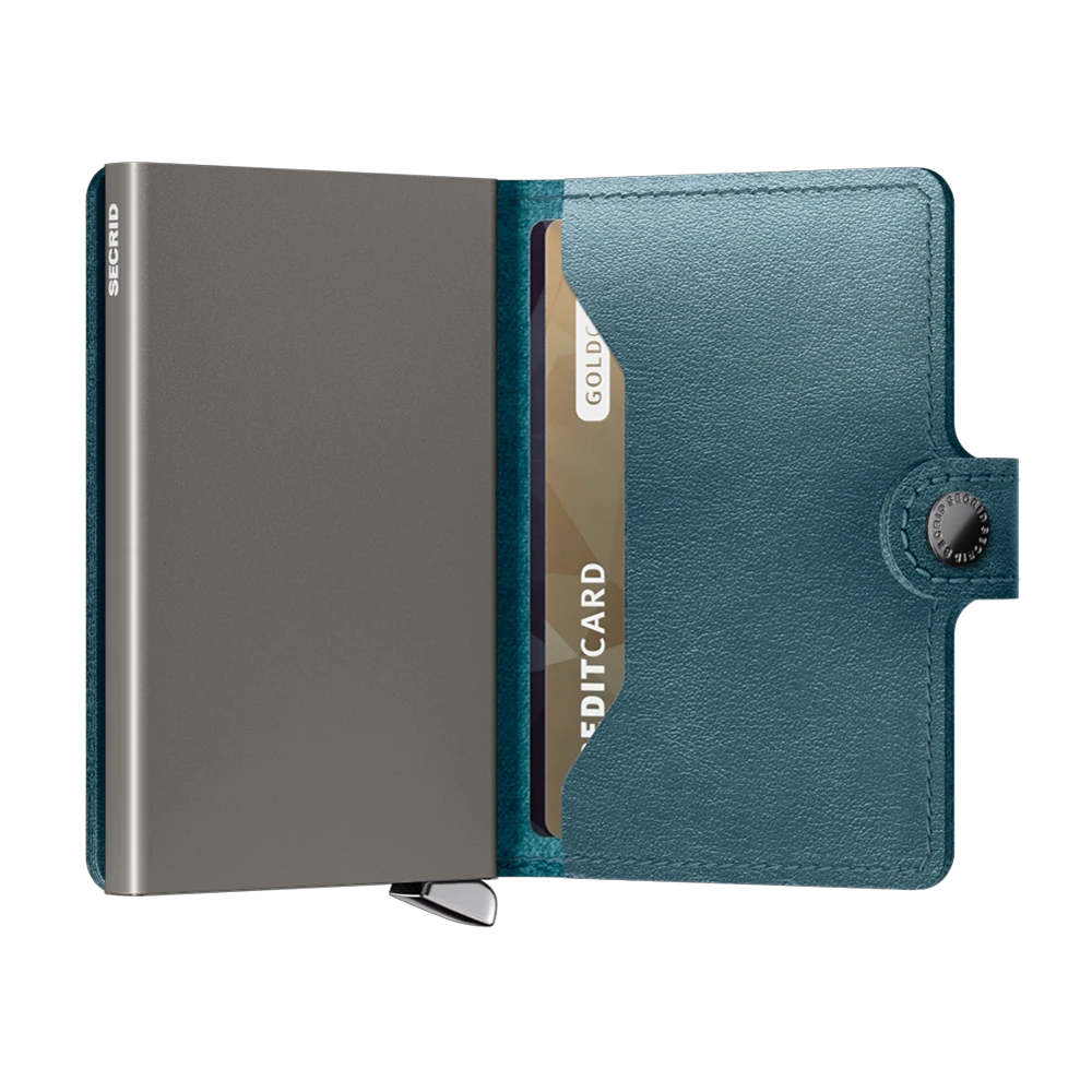 Miniwallet Premium | Dusk Leather in Teal  by Secrid Wallets - Lifestory