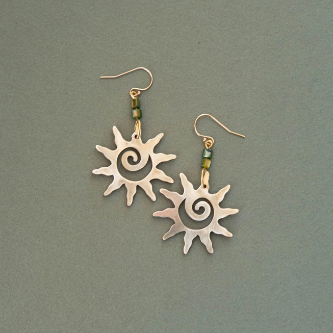 Sol Statement Earrings in Brass by Pepper You - Lifestory