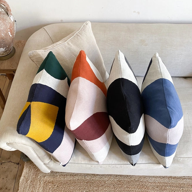 Orbi Cushion - Navy | Cotton & Biodegradable Inner | by Sophie Home