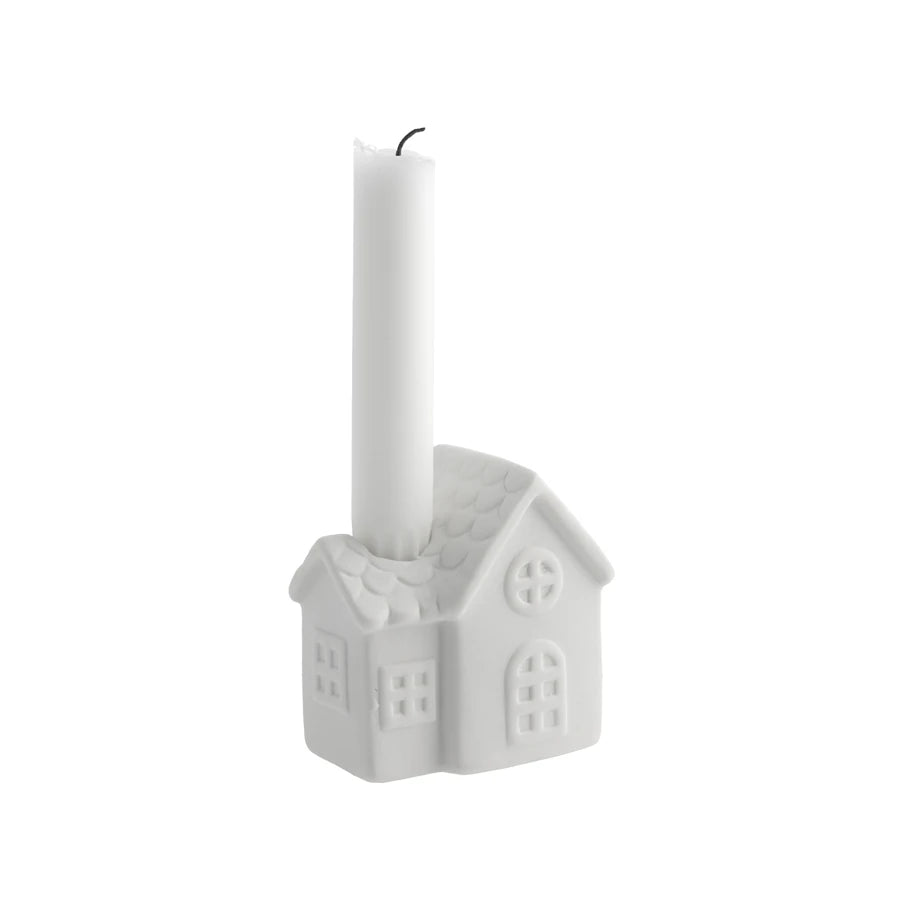 White Ceramic Candle Holder - Ljusstaden Nr 2 by Storefactory | Lifestory