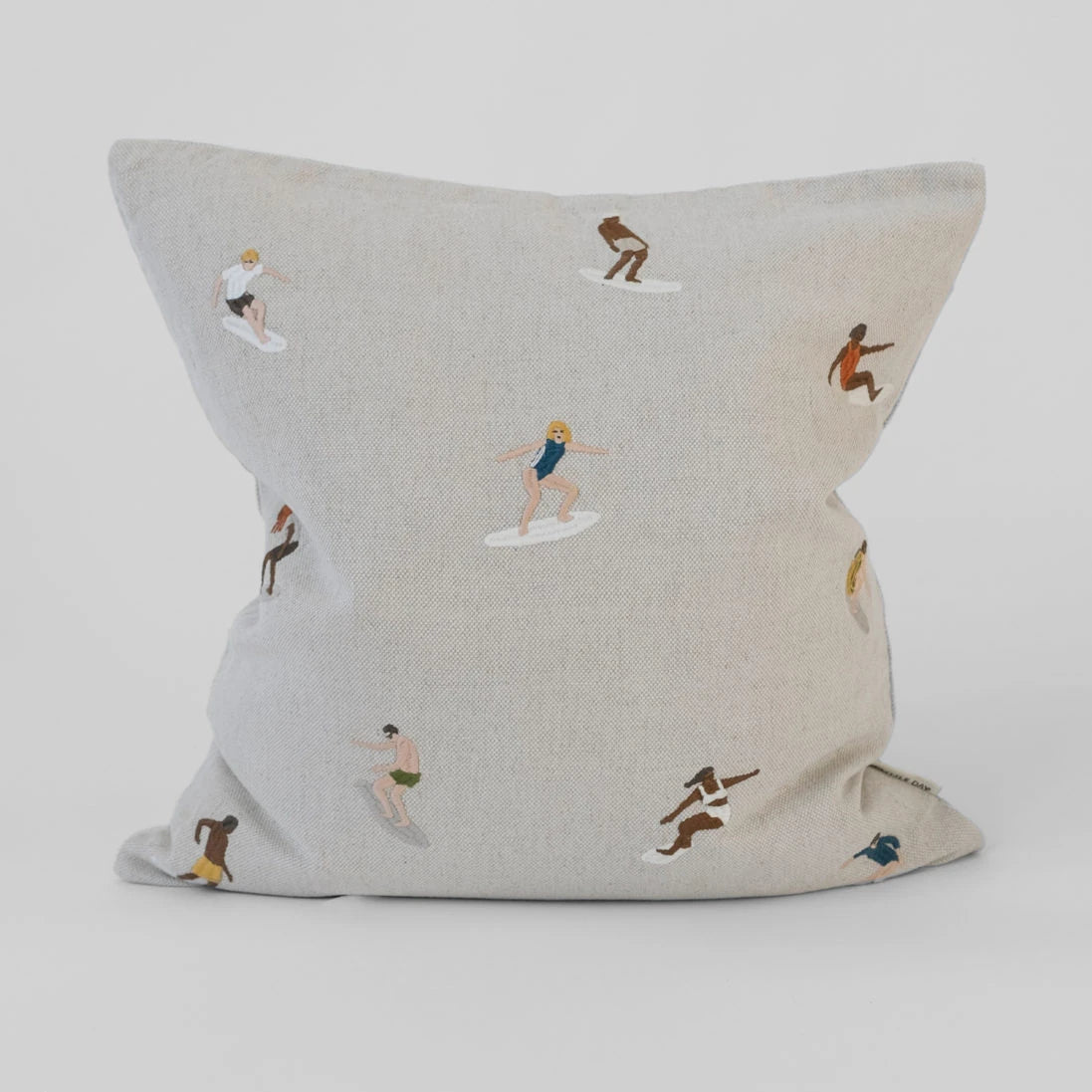 Fine Little Day 'Surfers' Embroidered Square Cushion Cover - Optional Inner