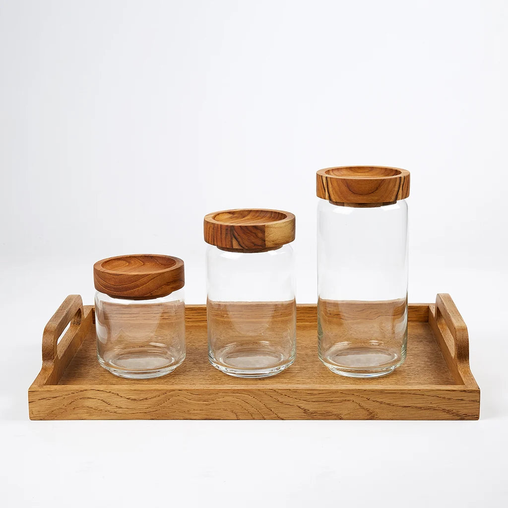 Teak Stacking Storage Jars (Various Sizes) by The Conran Shop | Lifestory