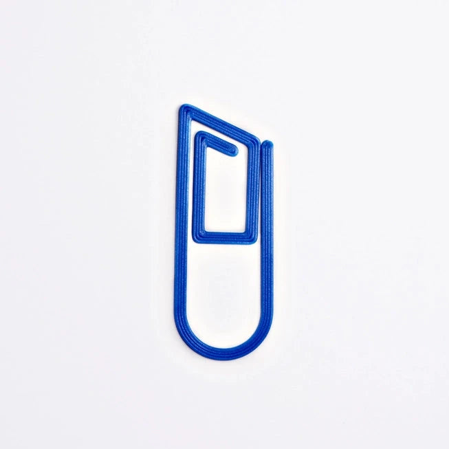 The Completist 3D Printed Modern Bookmark in Cobalt on a white background