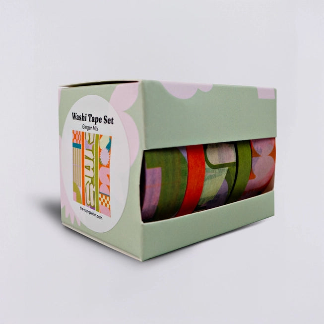 The Completist Washi Tape Set of 5 in Ginger Mix in their display box