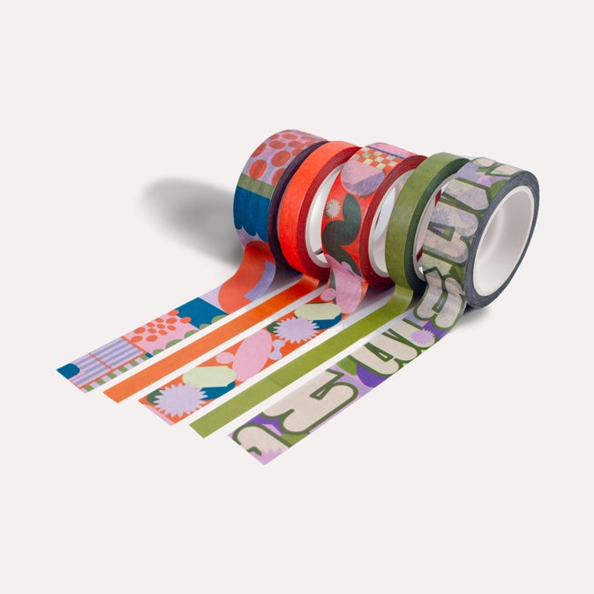 The Completist Washi Tape Set of 5 in Ginger Mix