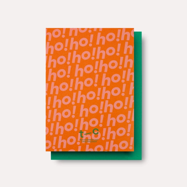 Ho Ho Ho Christmas Card by The Completist back view