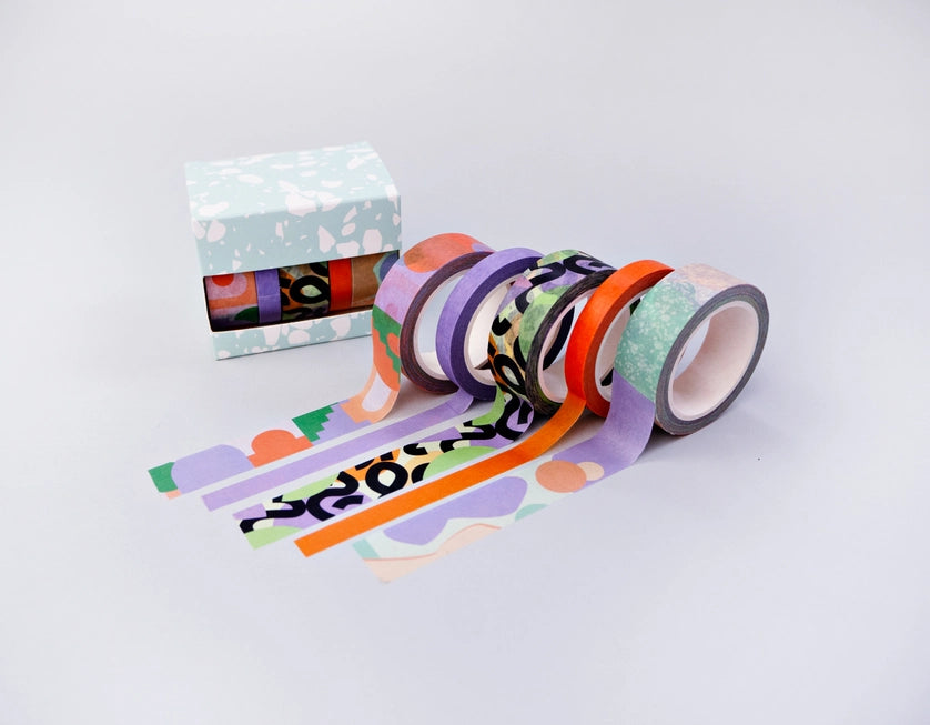 The Completist Washi Tape Set of 5 in Pastel Cities Mix