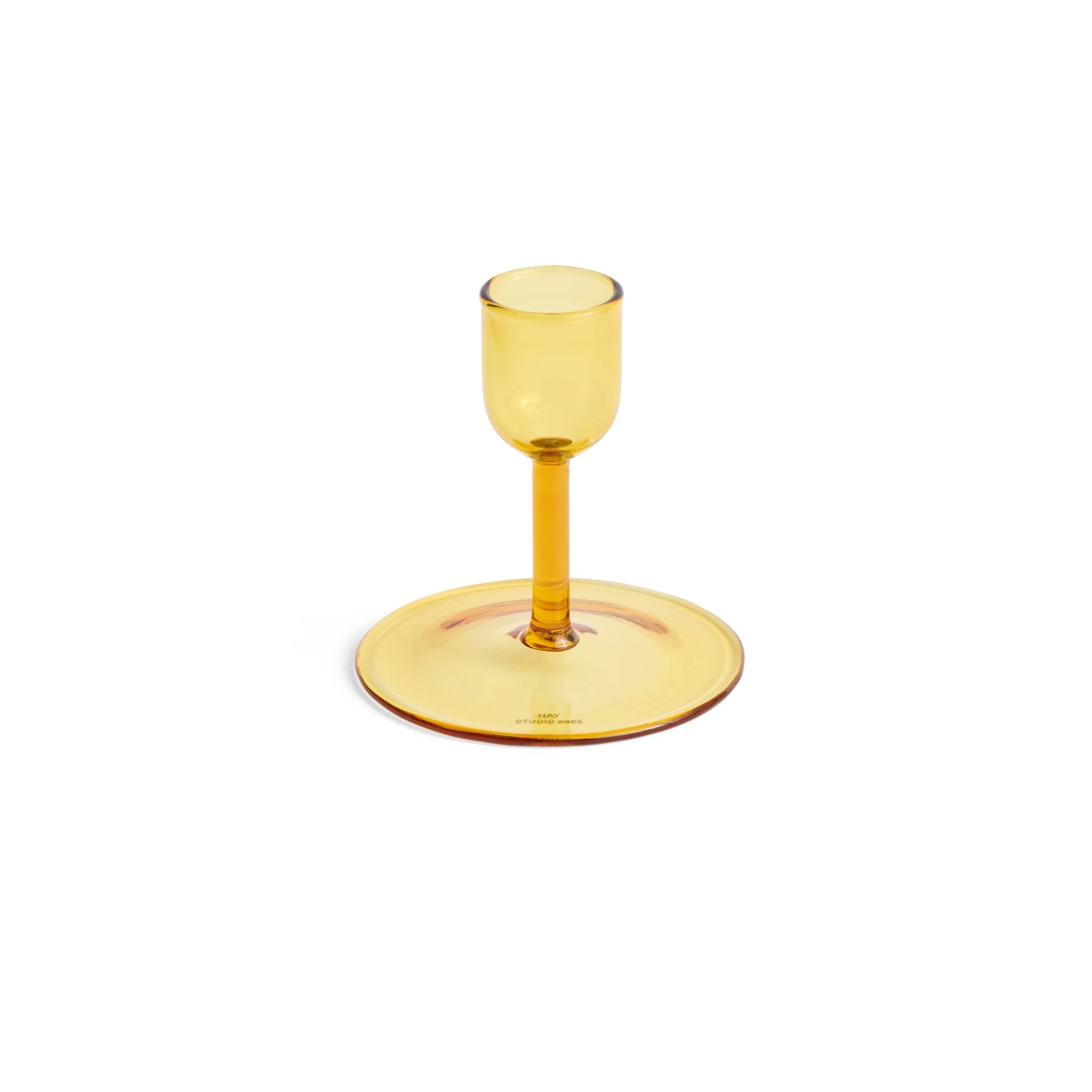 Tiny Straight Glass Candleholders in yellow glass by HAY | Lifestory