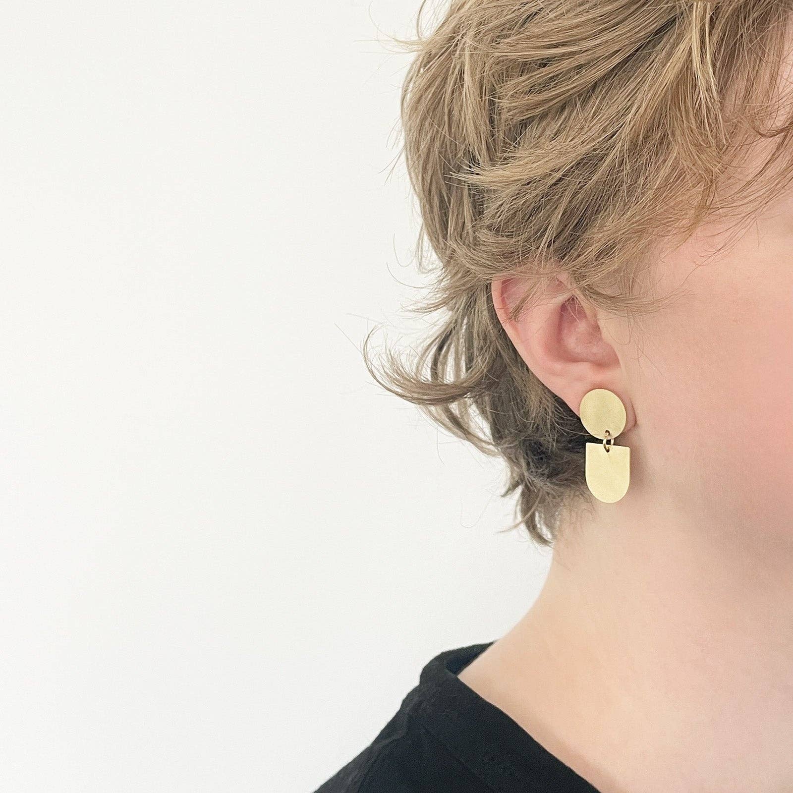 Twins Earrings Brass by Tom Pigeon | Lifestory