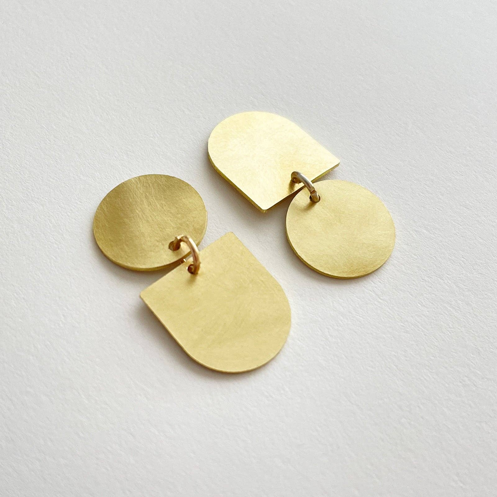 Twins Earrings Brass by Tom Pigeon | Lifestory