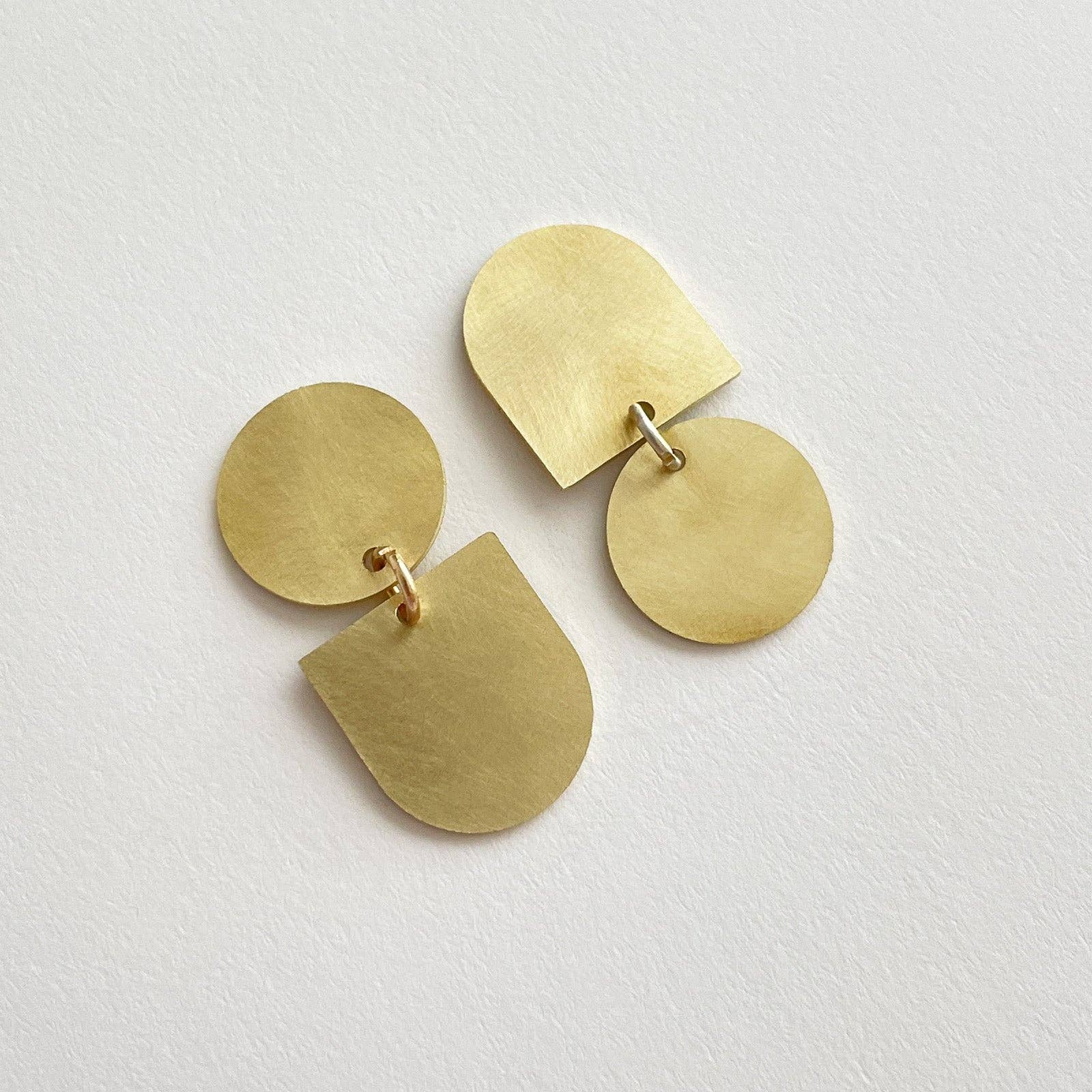 Twins Earrings Brass by Tom Pigeon | Lifestory