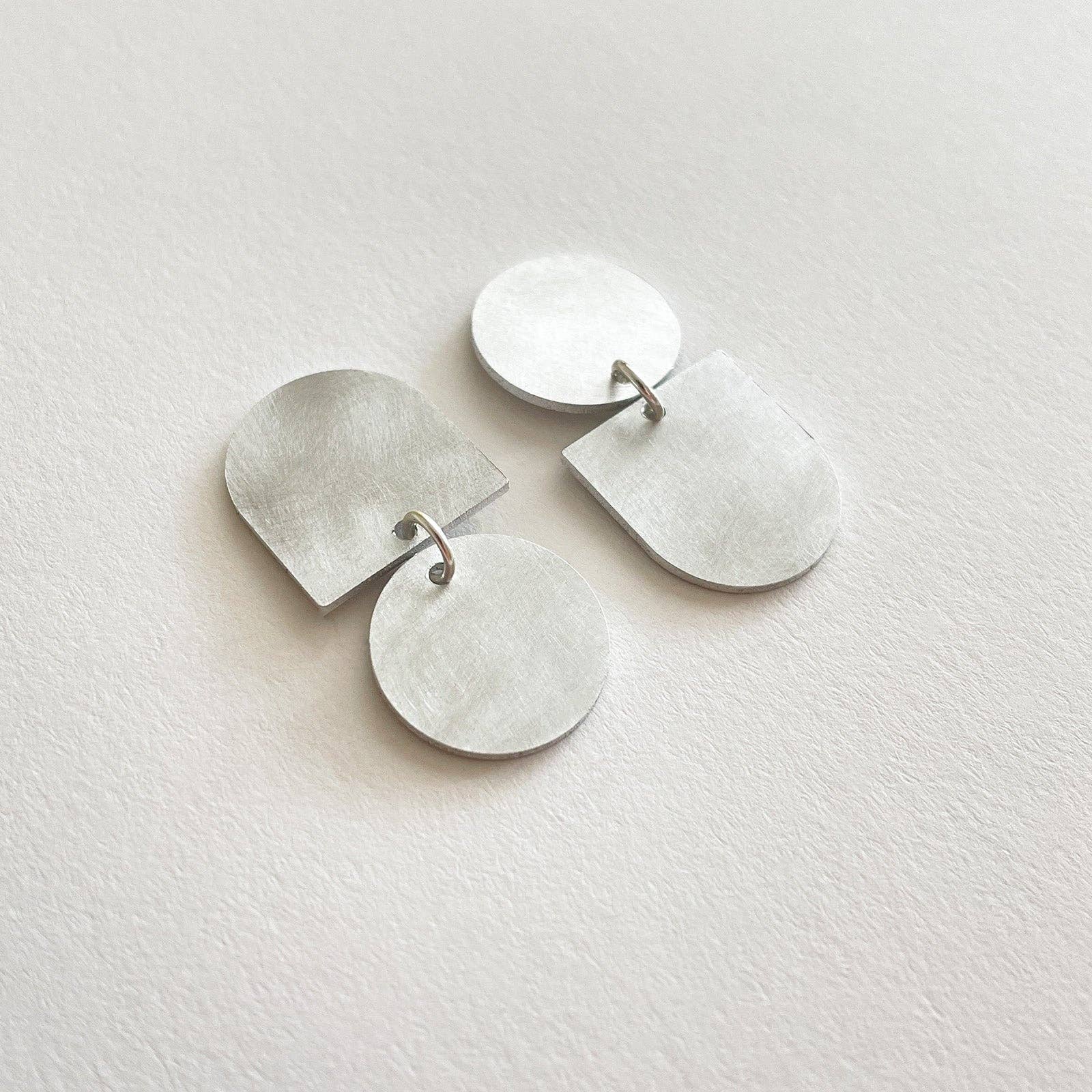 Twins Earrings Silver and Aluminium by Tom Pigeon | Lifestory