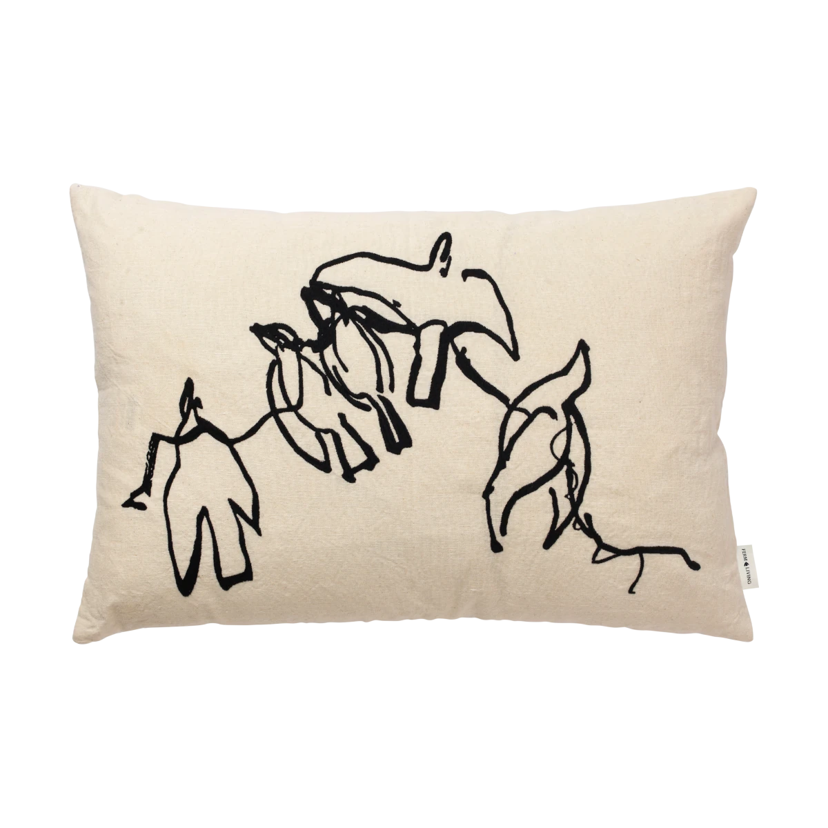 Ferm Living Vuelo 60 x 40 Rectangular Cushion in Cotton-Linen