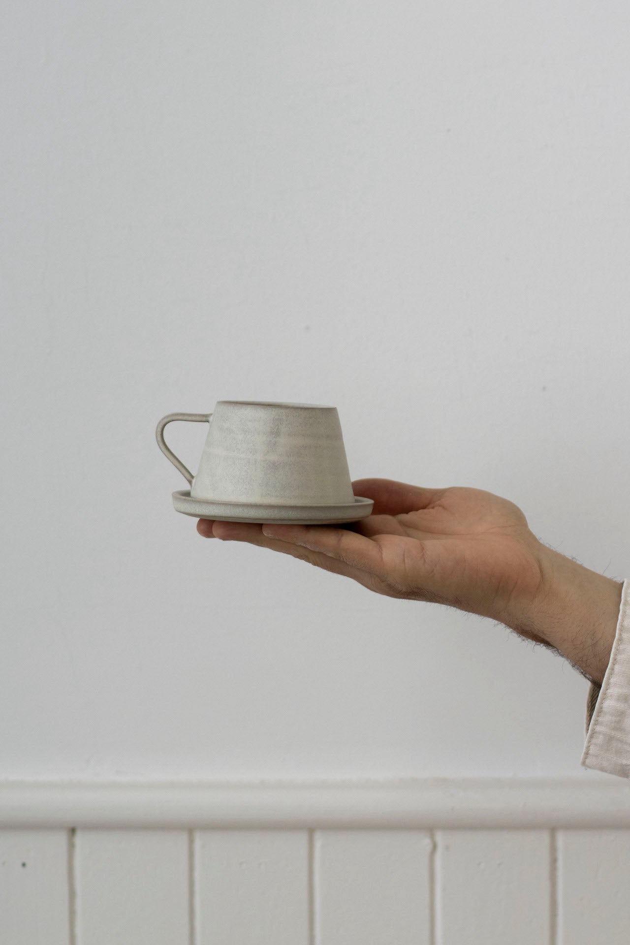 Tapered Cup & Saucer | Cloud White | by Borja Moronta